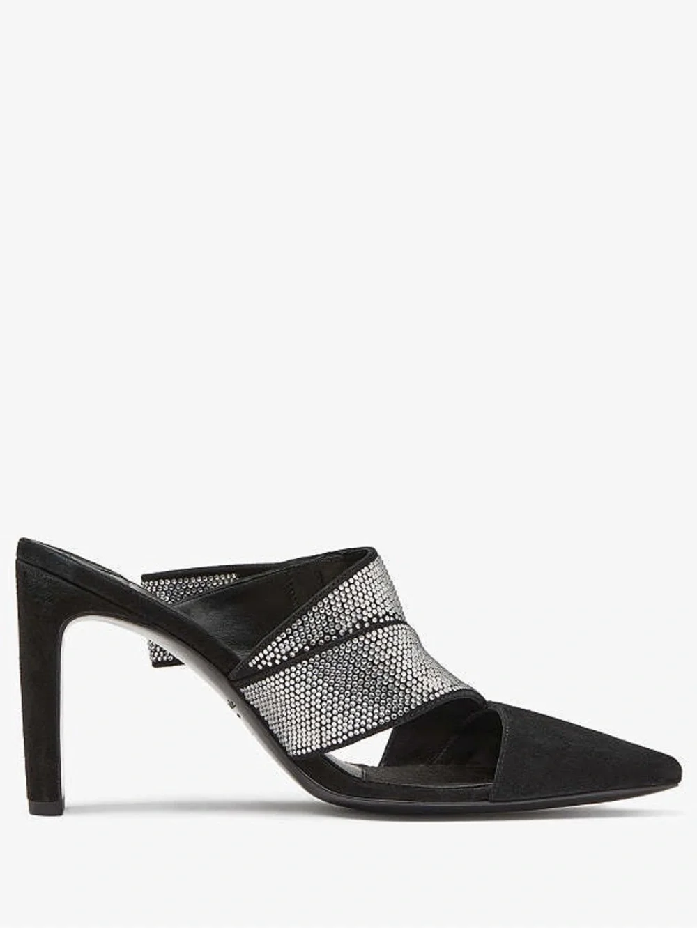 NEW Kate Spade Black Bianca Suede Crystal Rhinestone Wrap Closed Toe Pumps 6.5